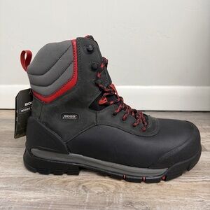 Bogs 6" BEDROCK SHELL Black Boots New Men's Safety Toe Work Shoes-size 11 *NEW*